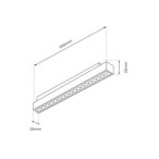 Magnetinės sistemos LED šviestuvas 20mm 24W 3000K L600mm
