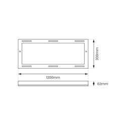 Rėmas LED panelių montavimui 120x30 H:62mm Backlit