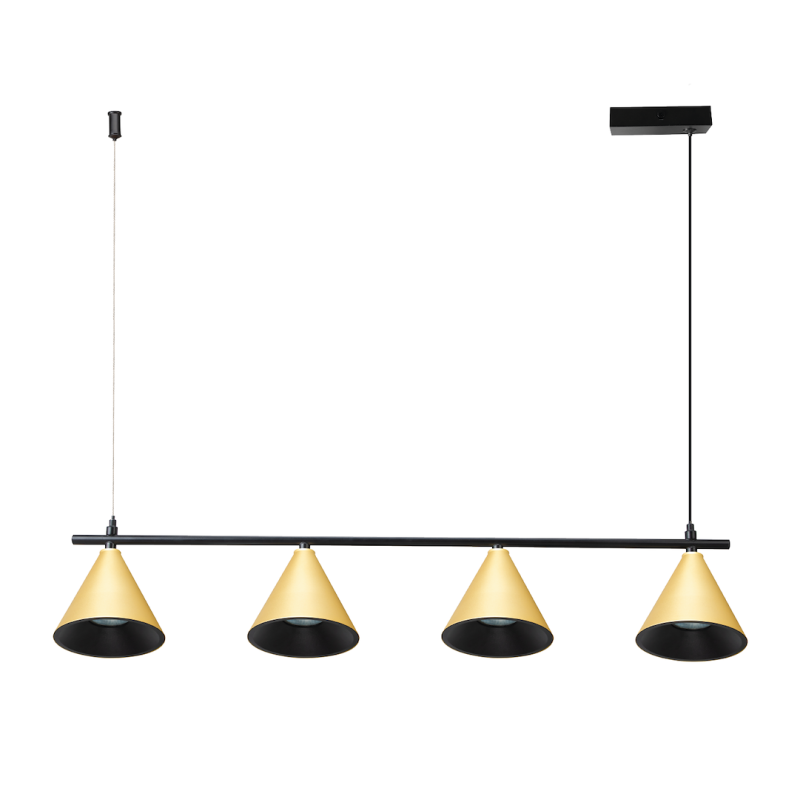 Pakabinamas šviestuvas Cone Auksinė 4xGU10