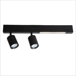 Lubinis šviestuvas Magnet 5W+2xGU10 3000/4000K JUODA
