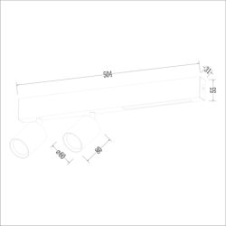 Lubinis šviestuvas Magnet 5W+2xGU10 3000/4000K BALTA