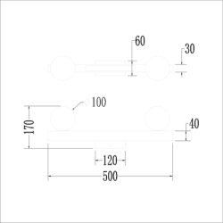 Lubinis šviestuvas Magnet 13W+2xG9 3000/4000K BALTA