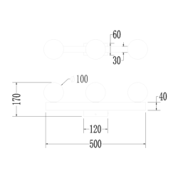 Lubinis šviestuvas Magnet 9W+3xG9 3000/4000K BALTA