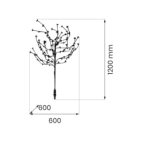 Saulės energija įkraunamas įsmeigiamas šviestuvas Tree 120cm RGB+3000K IP44
