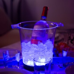 Šviečiantis LED indas  RGB 23cm IP44 su keičiamomis baterijomis