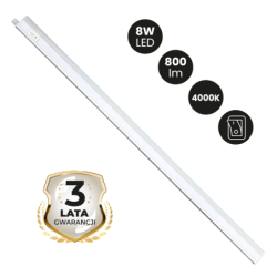 5x Baldinis šviestuvas LED Vito T5 8W 4000K 60cm su jungikliu