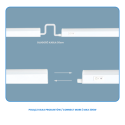 5x Baldinis šviestuvas LED Vito T5 16W 4000K 120cm su jungikliu