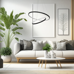 Pakabinamas šviestuvas Hoop JUODA 51W LED 4000K