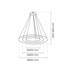 Pakabinamas šviestuvas Hoop JUODA 93W LED 4000K