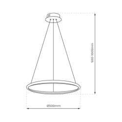 Pakabinamas šviestuvas HOOP Auksas 27W LED 4000K