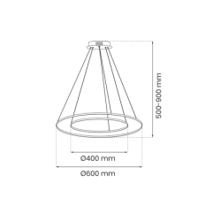 Pakabinamas šviestuvas HOOP Auksas 51W LED 4000K