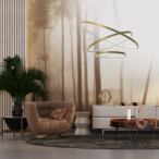 Pakabinamas šviestuvas HOOP Auksas 93W LED 4000K