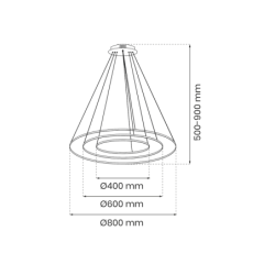 Pakabinamas šviestuvas HOOP Auksas 93W LED 4000K