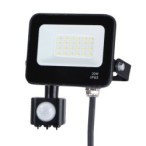 LED prožektorius 20W 4000K IP65 su judesio davikliu Juodas