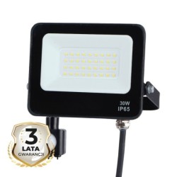LED prožektorius 30W 4000K IP65 su judesio davikliu Juodas
