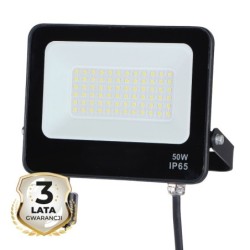 LED prožektorius 50W 4000K IP65 su judesio davikliu Juodas
