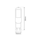 LED lemputė COB LED 2W G9 3000K