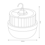 Pakraunamas LED šviestuvas Ufo 10W 4000K USB 5V + Saulės energija įkraunamas