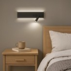Sieninis šviestuvas Resort JUODA Dešinės pusės 10W + 3W LED 4000K