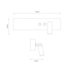 Sieninis šviestuvas Resort JUODA Dešinės pusės 10W + 3W LED 4000K