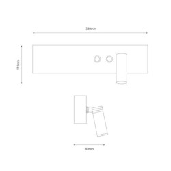 Sieninis šviestuvas Resort Dešinės pusės 10W + 3W LED 4000K BALTA