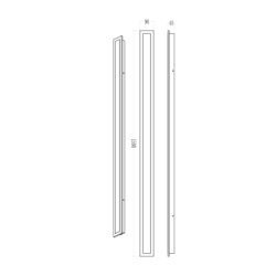 Sieninis lauko šviestuvas Wow 30W 3CCT IP54 150cm