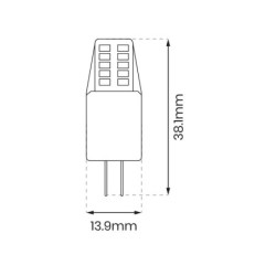 LED lemputė LED 2.3W G4 12V 3000K Silikoninė