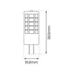 LED lemputė LED 2W G4 12V 3000K Keramika + PC