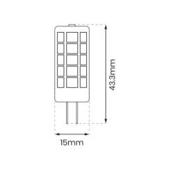 LED lemputė LED 3W G4 12V 3000K Keramika + PC