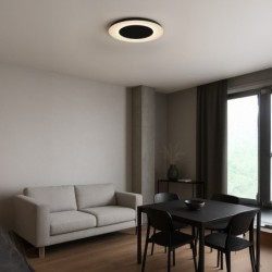 Lubinis šviestuvas Piattino JUODA 30W Ø40cm LED 3000K-4000k-6000K