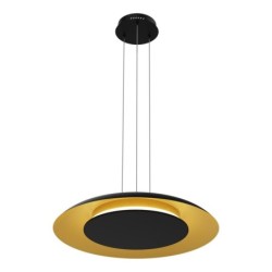 Pakabinamas šviestuvas Piattino JUODA Auksinė 30W Ø40cm LED 3000K-4000k-6000K
