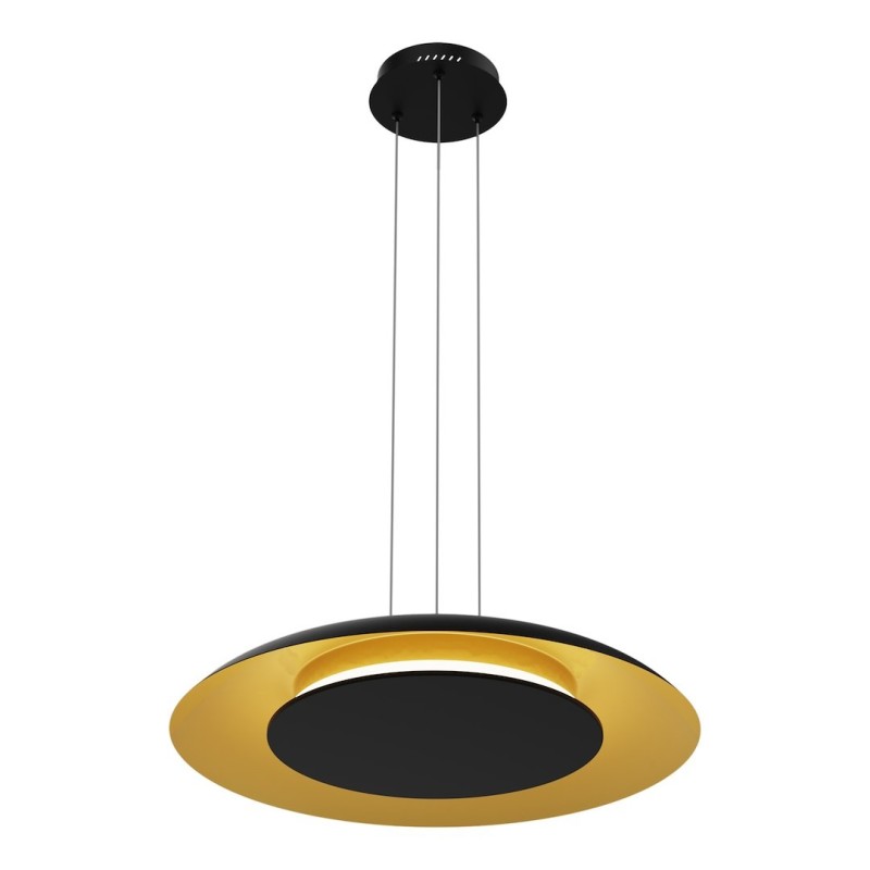 Pakabinamas šviestuvas Piattino JUODA Auksinė 30W Ø40cm LED 3000K-4000k-6000K