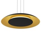Pakabinamas šviestuvas Piattino JUODA Auksinė 30W Ø40cm LED 3000K-4000k-6000K