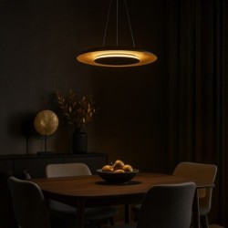 Pakabinamas šviestuvas Piattino JUODA Auksinė 30W Ø40cm LED 3000K-4000k-6000K