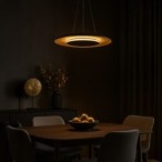 Pakabinamas šviestuvas Piattino JUODA Auksinė 30W Ø40cm LED 3000K-4000k-6000K