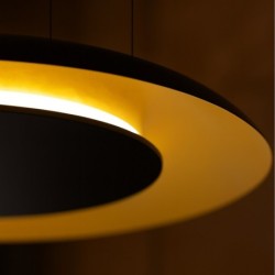 Pakabinamas šviestuvas Piattino JUODA Auksinė 30W Ø40cm LED 3000K-4000k-6000K