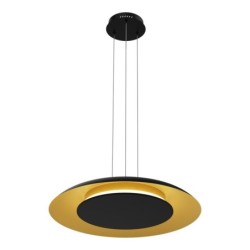 Pakabinamas šviestuvas Piattino JUODA Auksinė 30W Ø40cm LED 3000K-4000k-6000K
