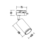 Į bėgelį montuojamas šviestuvas PIPE-RING JUODA 1xGU10 1 fazės