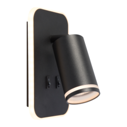 Sieninis šviestuvas Pipe Ring JUODA 1xGU10 + LED 6W