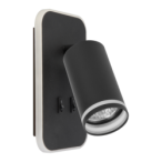 Sieninis šviestuvas Pipe Ring JUODA 1xGU10 + LED 6W