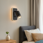 Sieninis šviestuvas Pipe Ring JUODA 1xGU10 + LED 6W