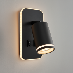 Sieninis šviestuvas Pipe Ring JUODA 1xGU10 + LED 6W