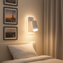 Sieninis šviestuvas Pipe Ring BALTA 1xGU10 + LED 6W