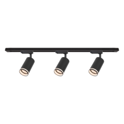 Į bėgelį montuojamų šviestuvų komplektas PIPE-RING JUODA 3xGU10 1m