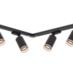 Į bėgelį montuojamų šviestuvų komplektas PIPE-RING JUODA 6xGU10 2m