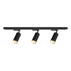 Į bėgelį montuojamų šviestuvų komplektas Mica Track JUODA + Auksinė 3xGU10 1m 1 fazės