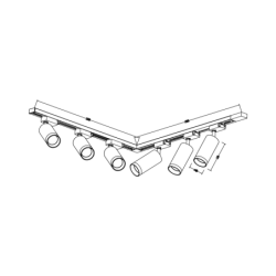 Į bėgelį montuojamų šviestuvų komplektas Mica Track JUODA + Auksinė 6xGU10 2m 1 fazės