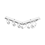 Į bėgelį montuojamų šviestuvų komplektas Mica Track JUODA + Auksinė 6xGU10 2m 1 fazės