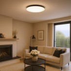 Lubinis šviestuvas Siena JUODA 80W LED Ø750 mm su pulteliu