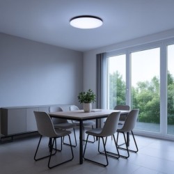 Lubinis šviestuvas Siena JUODA 80W LED Ø750 mm su pulteliu